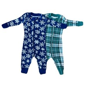 TWO Hanna Andersson Zip-Up Sleepers in Organic Cotton